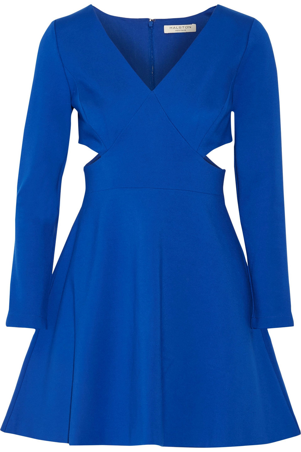 halston - cutout stretch-jersey mini dress - blue - us 6