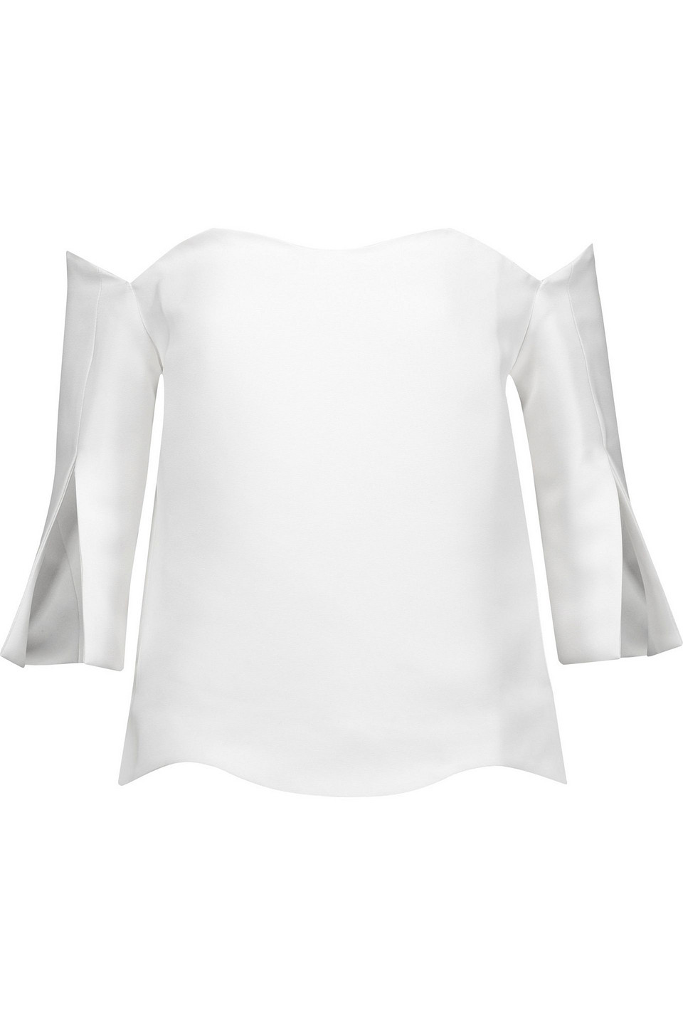 paper london - florida off-the-shoulder faille top - white - uk/au 10