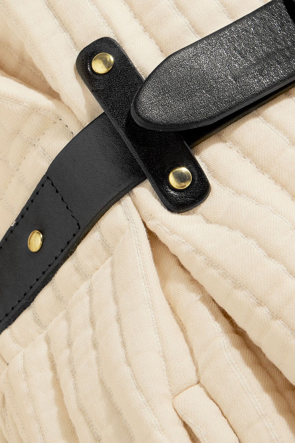 ISABEL MARANT Gabin leather-trimmed cotton-matelassé coat