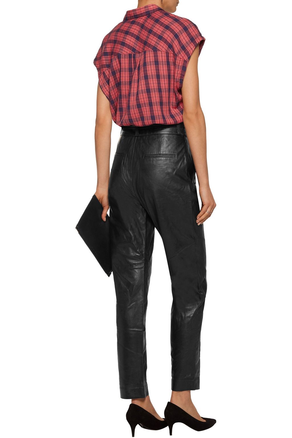 IRO Rifra belted leather straight-leg pants
