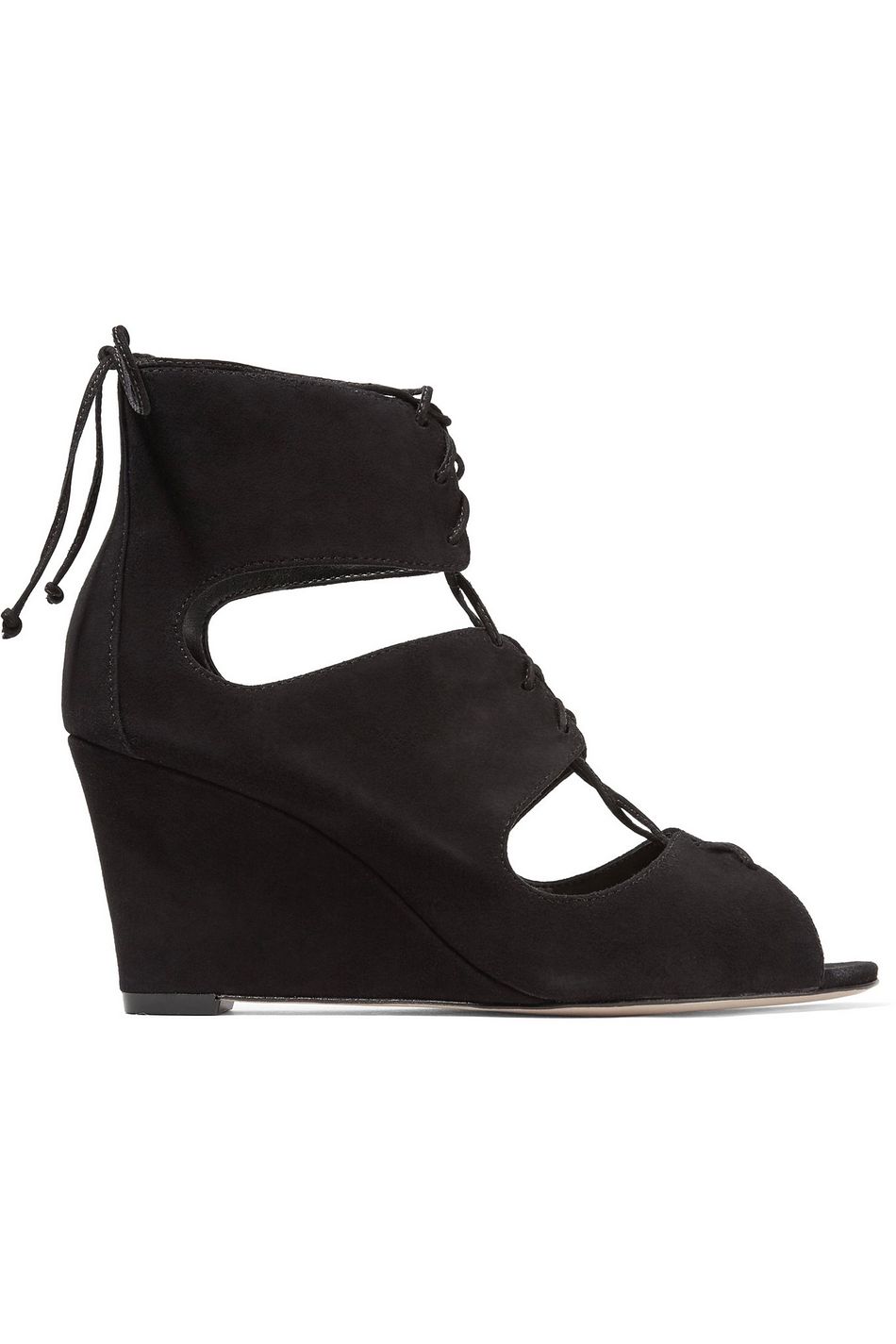 lace up cut out wedges