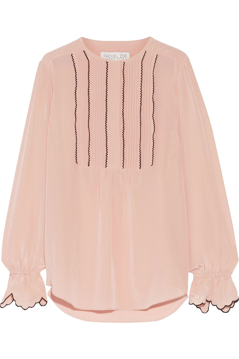 rachel zoe - regina pintucked silk-satin blouse - pink - us 4