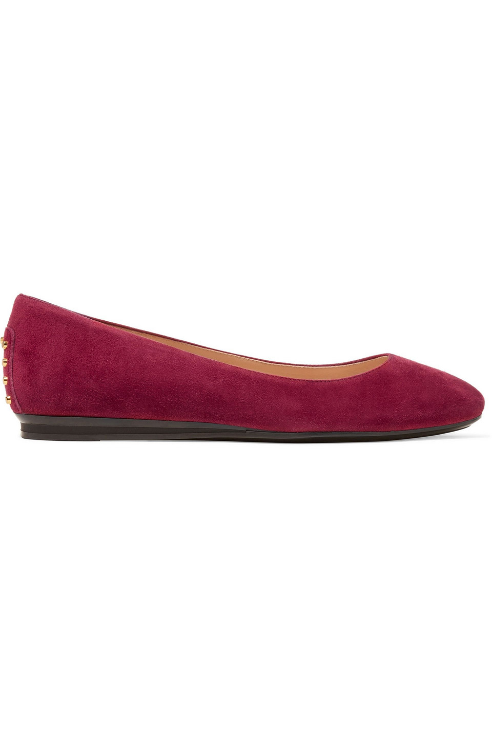 Studded suede ballet flats