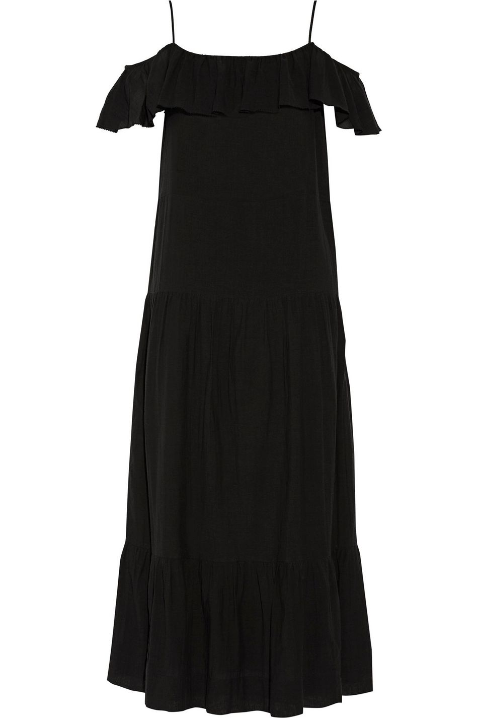 black gauze maxi dress
