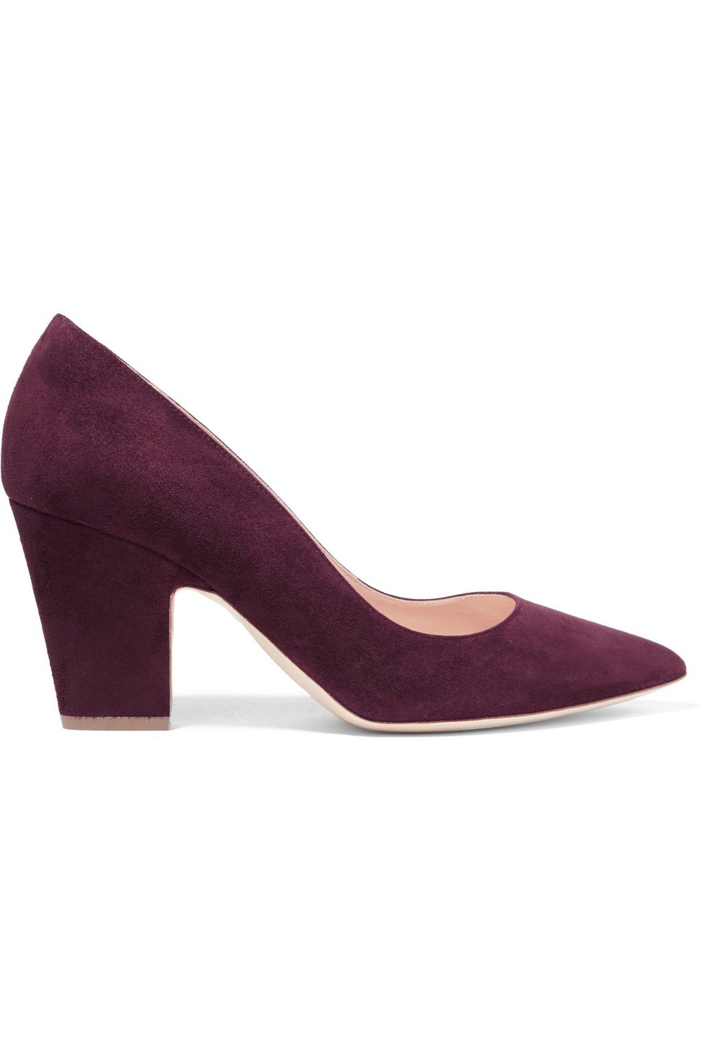 maroon suede pumps