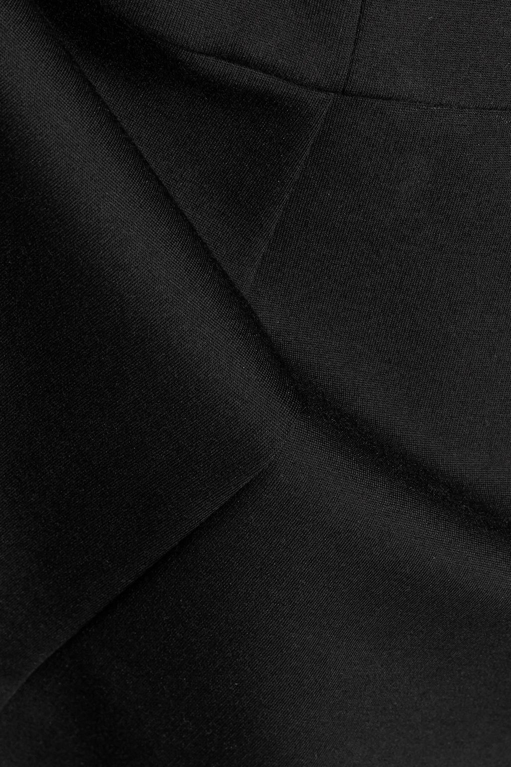 HALSTON Cutout pleated ponte mini dress