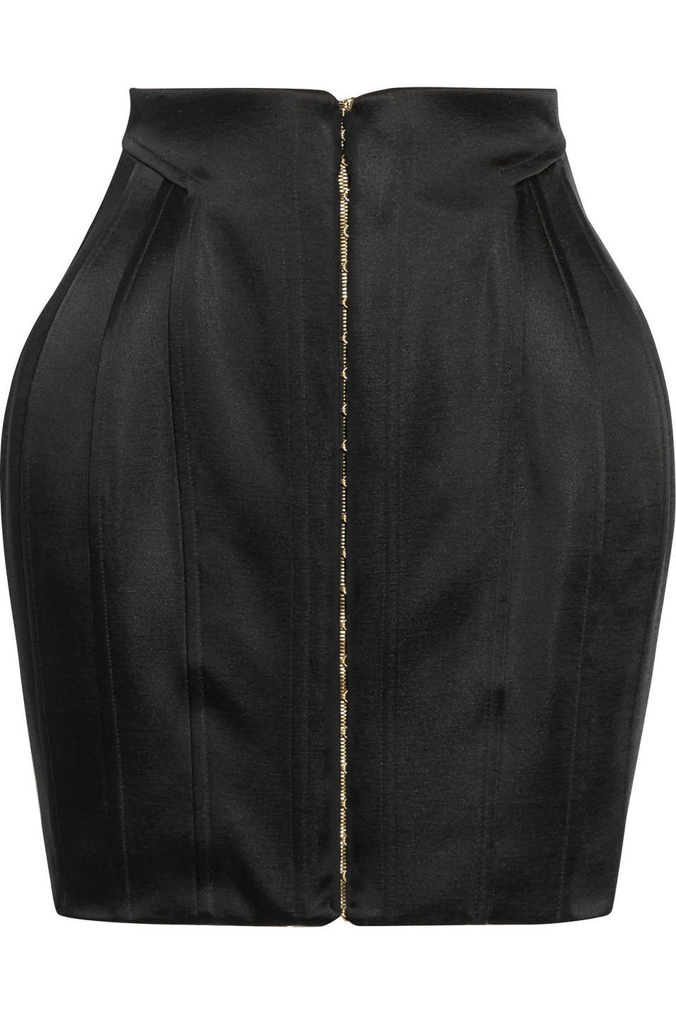 Balmain Satin Mini Skirt In Black