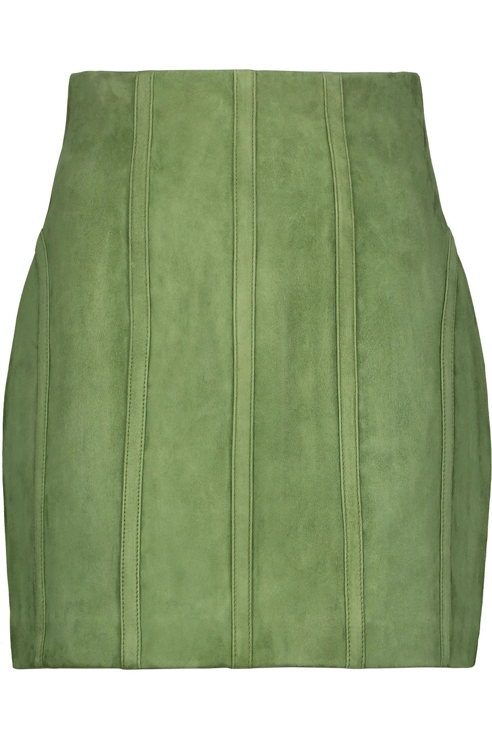 balmain - suede mini skirt - green - fr 38