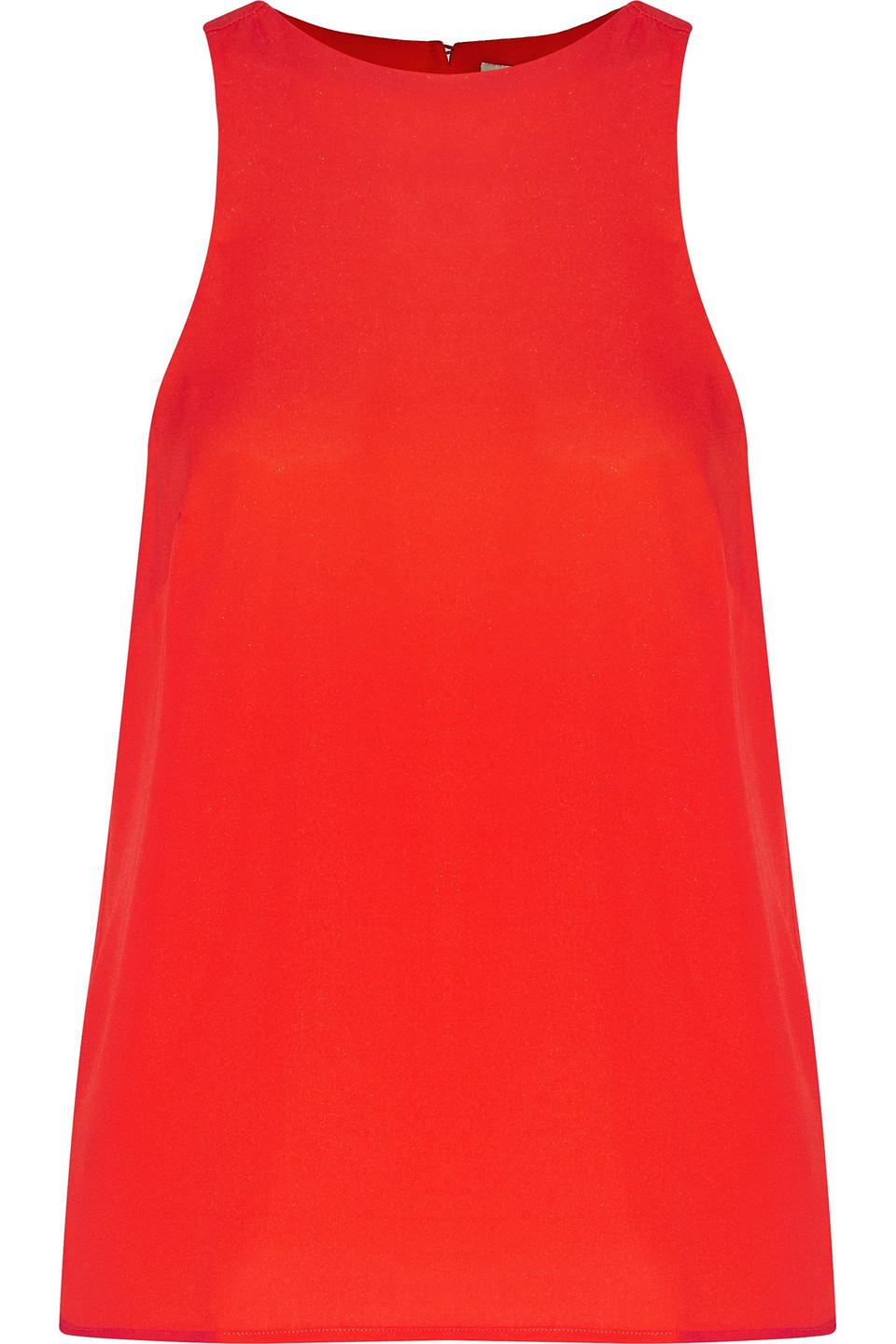 Halston Embellished Silk-blend Top In Red