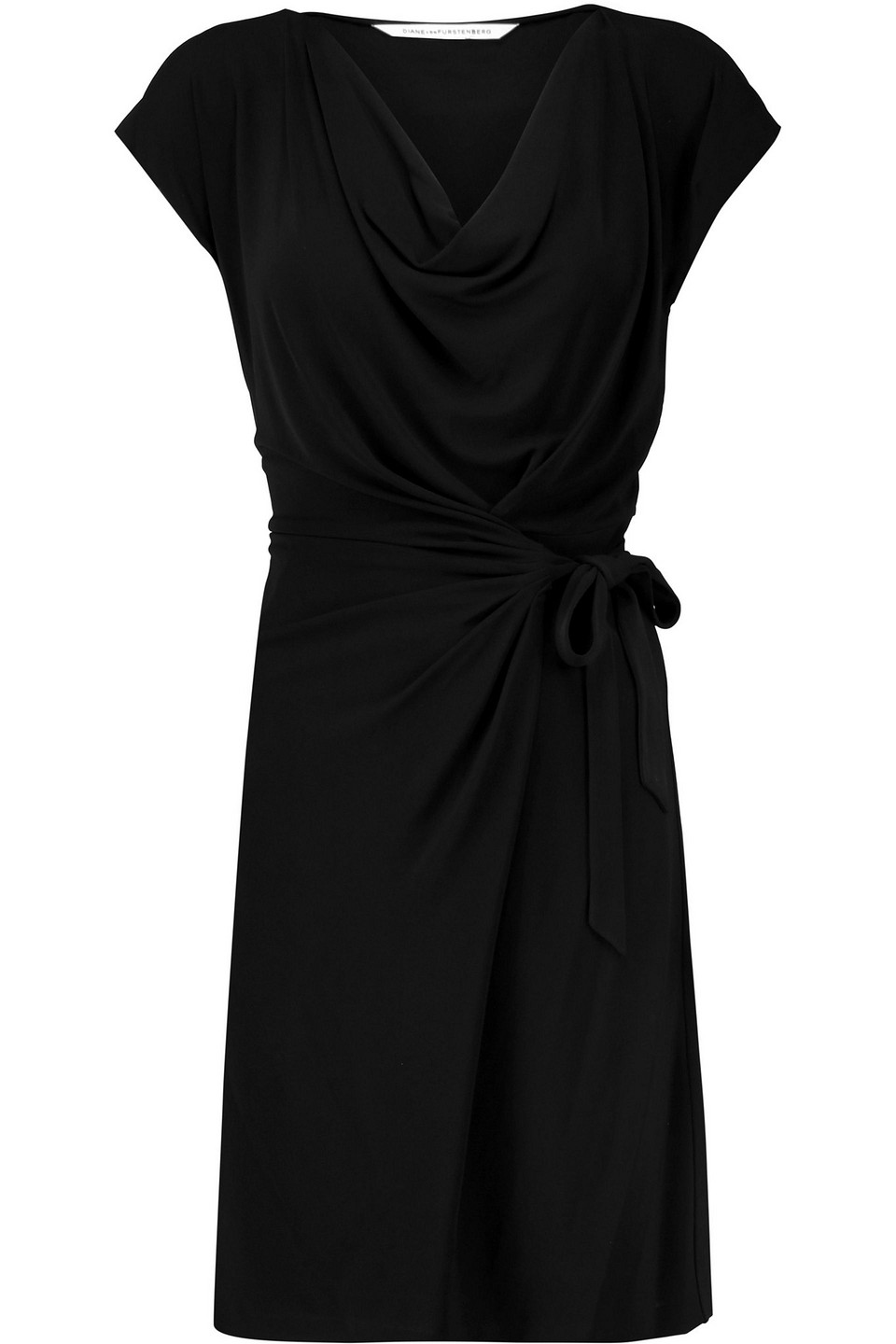 Diane Von Furstenberg Draped Wrap-effect Jersey Mini Dress In Black