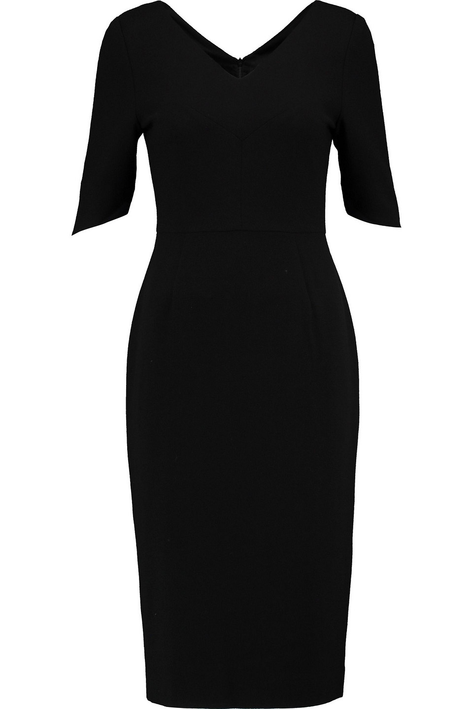 goat - carmen wool-crepe dress - black - uk/au 6