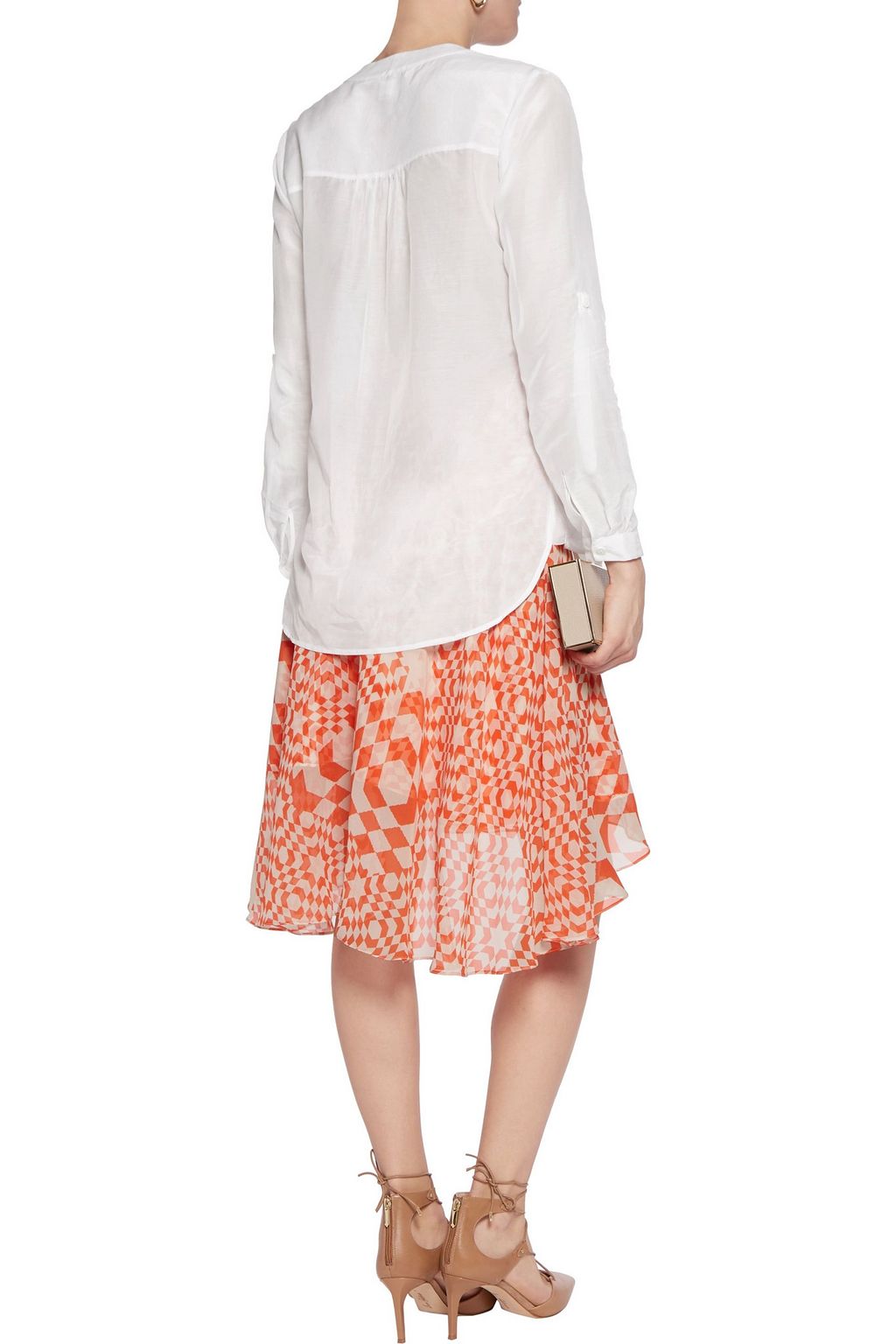 DIANE VON FURSTENBERG コットン＆シルク混ボイル トップス