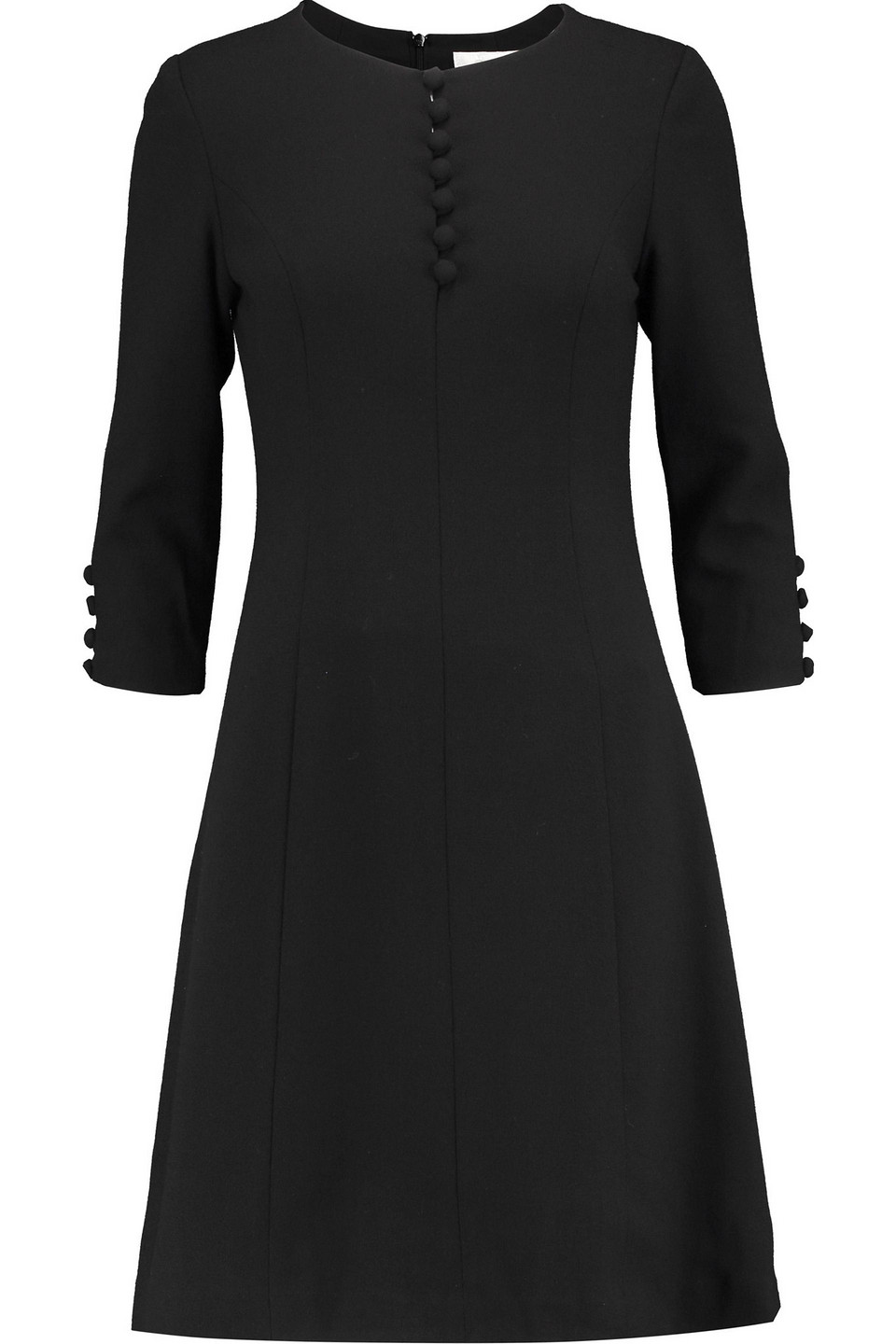 goat - carlotta wool-crepe dress - black - uk/au 8