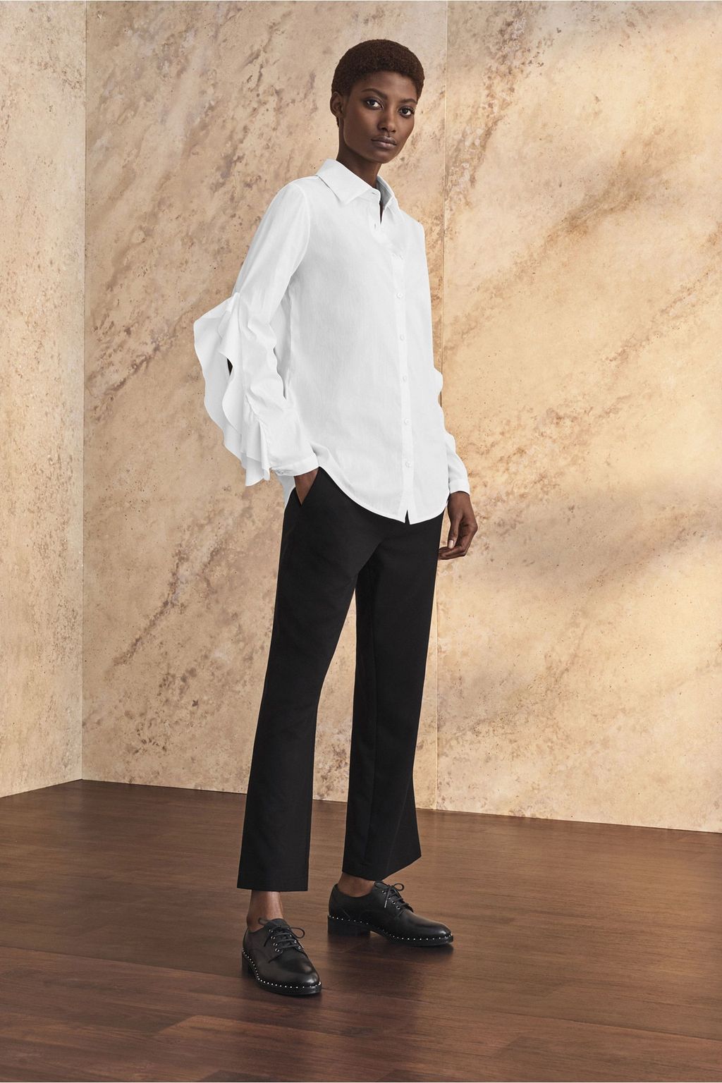 IRIS & INK Ali stretch cotton-blend shirt