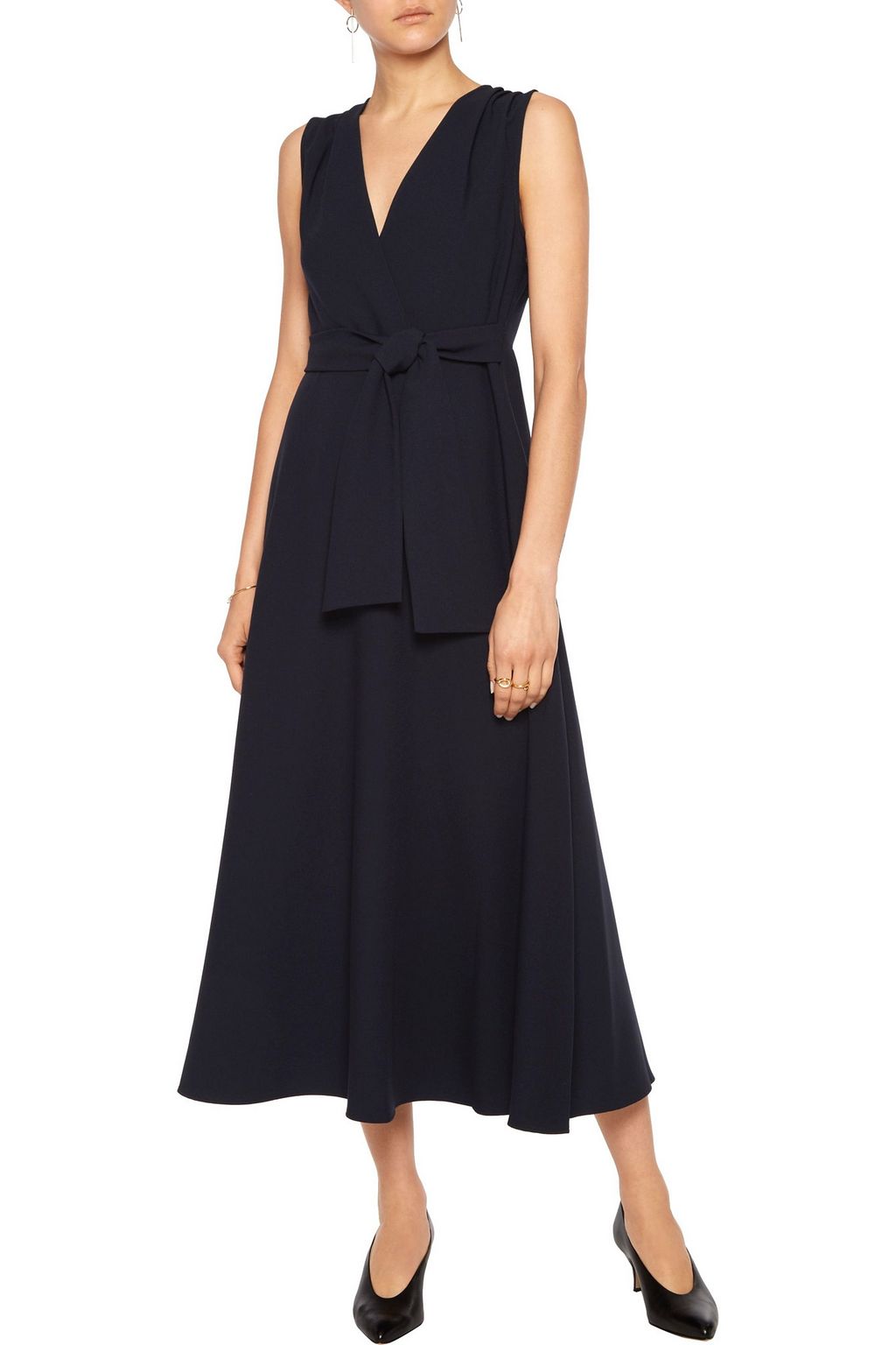 IRIS & INK Yvonne wrap-effect crepe midi dress