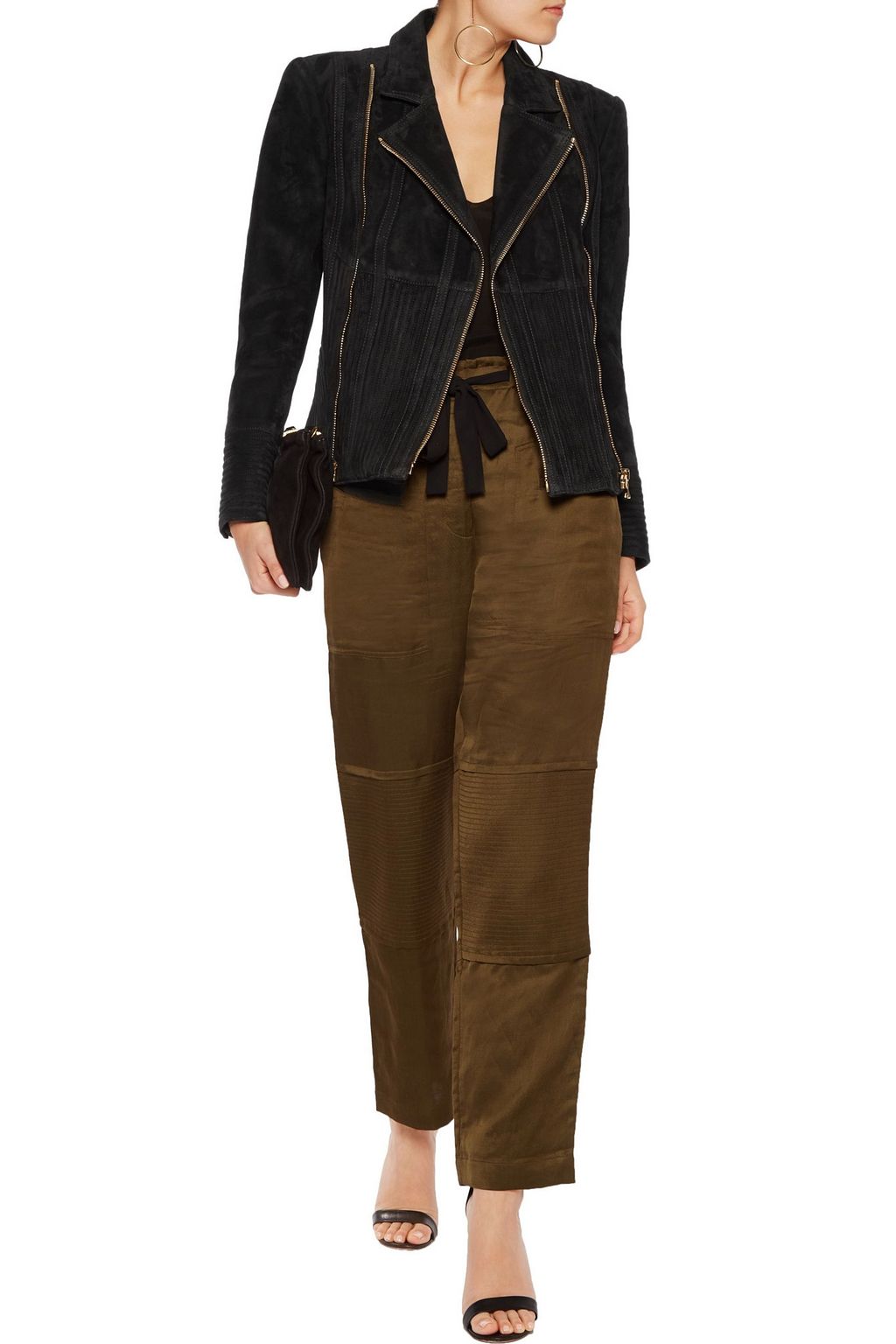 balmain suede biker jacket