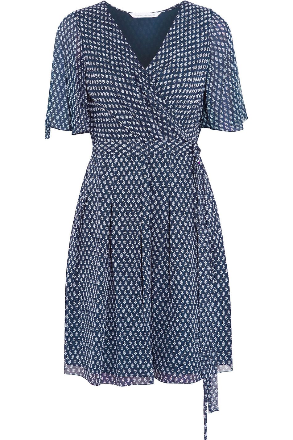 blue wrap mini dress