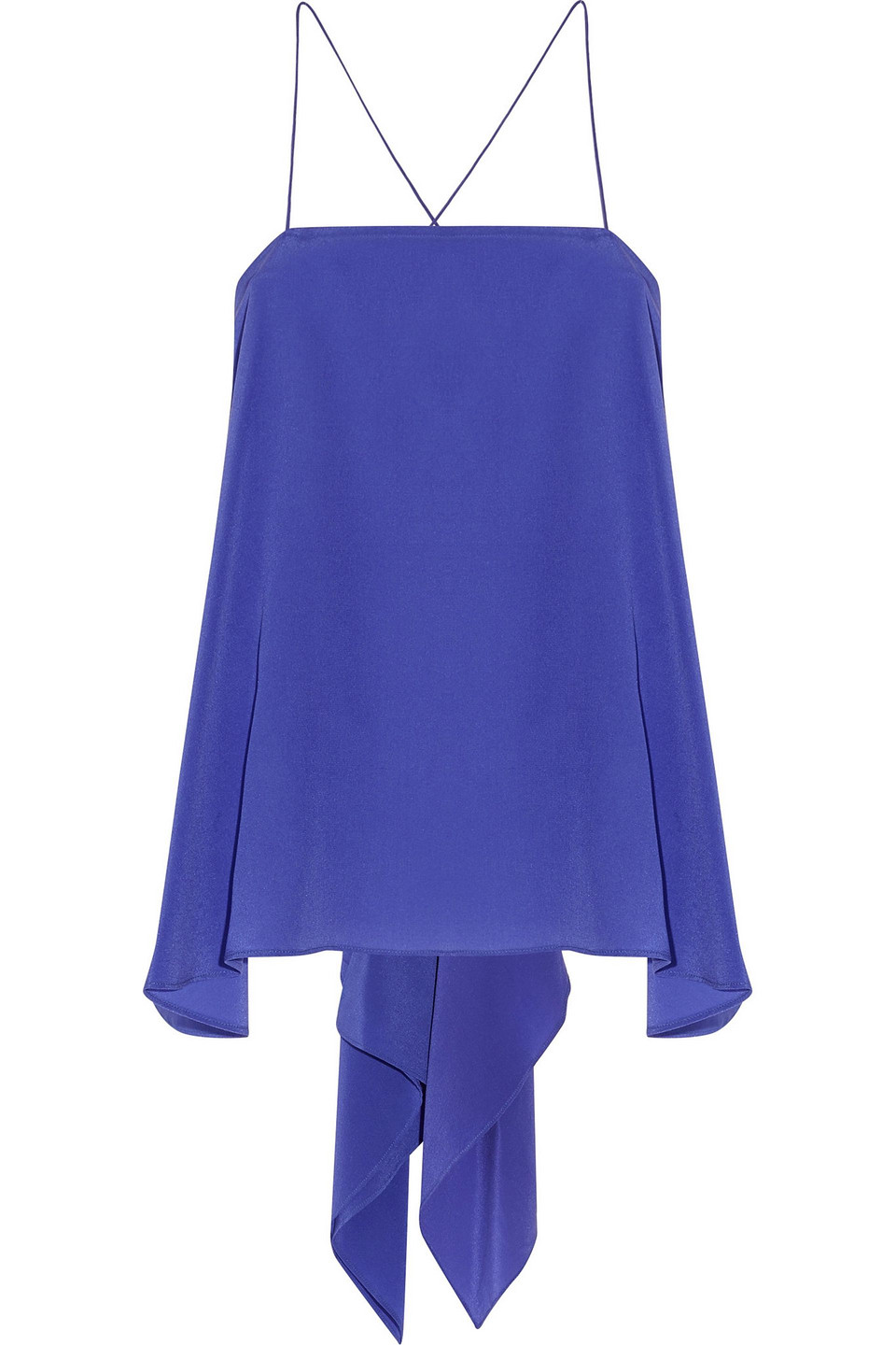 camilla - asymmetric silk crepe de chine top - blue - uk/au 10
