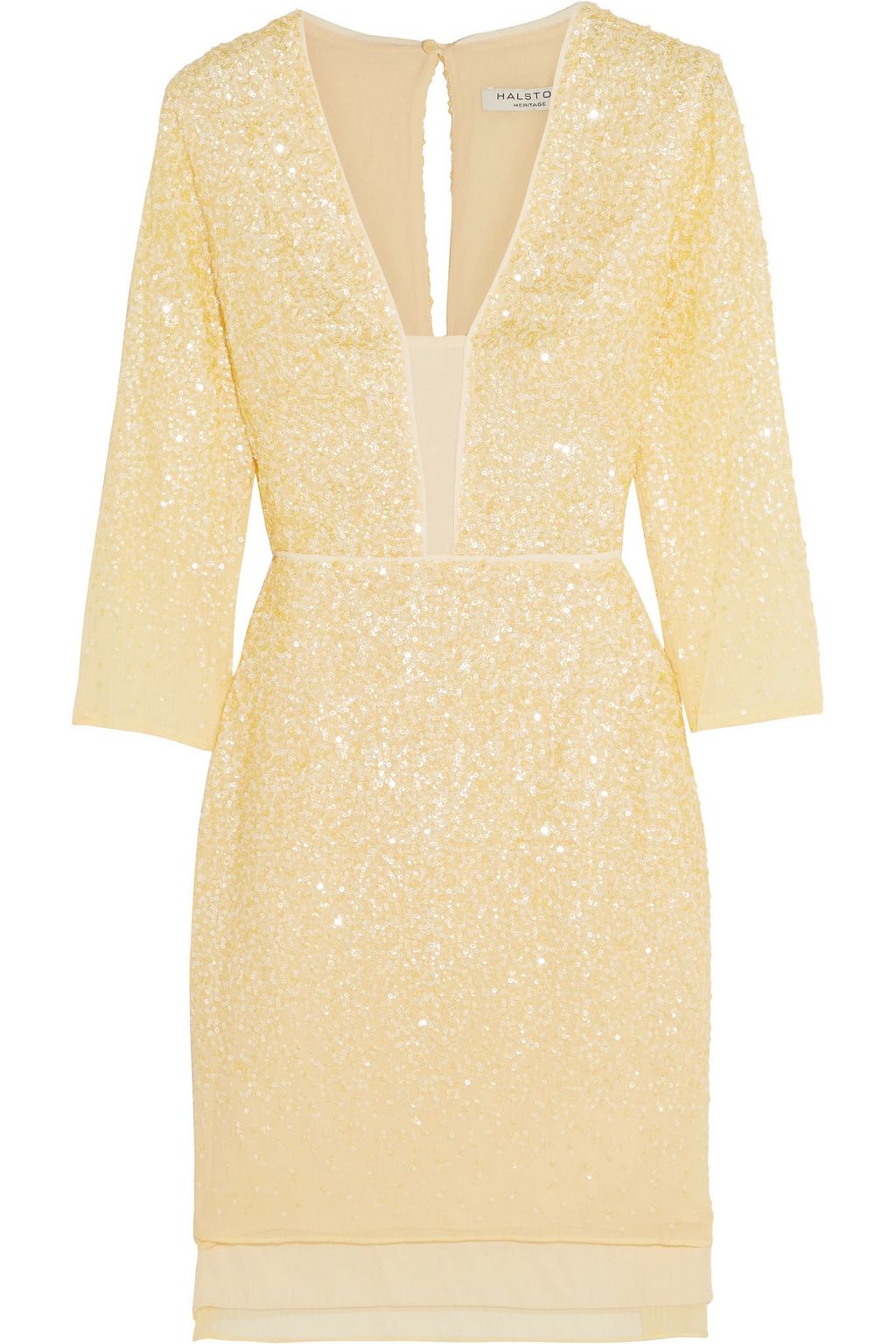 yellow sequin mini dress