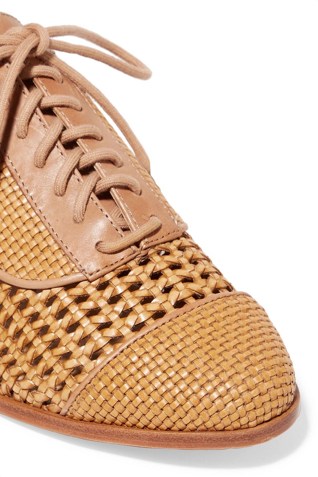 SCHUTZ Dracena woven leather slip-on brogues