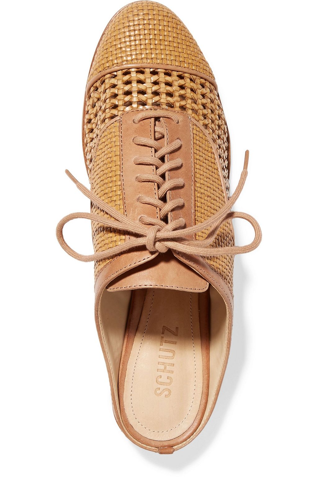 SCHUTZ Dracena woven leather slip-on brogues