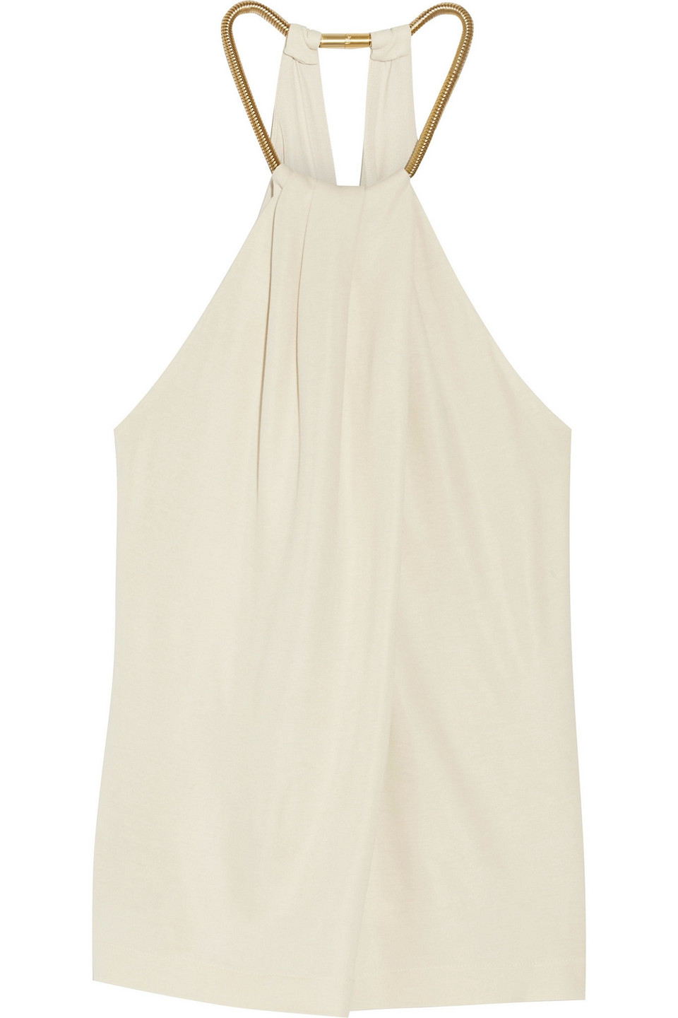 halston - jersey halterneck top - neutral - us 2
