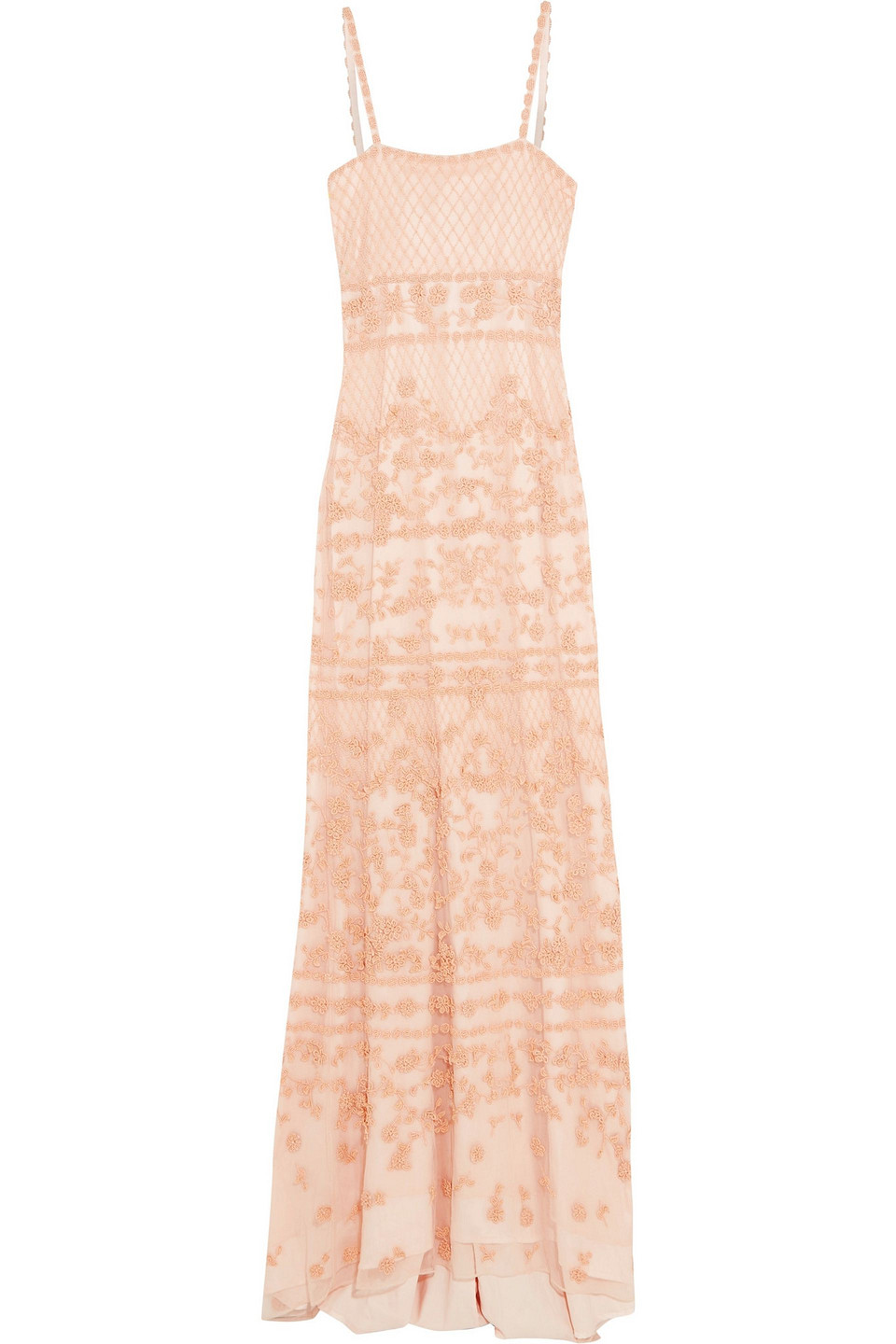 mikael aghal - beaded tulle gown - orange - us 2