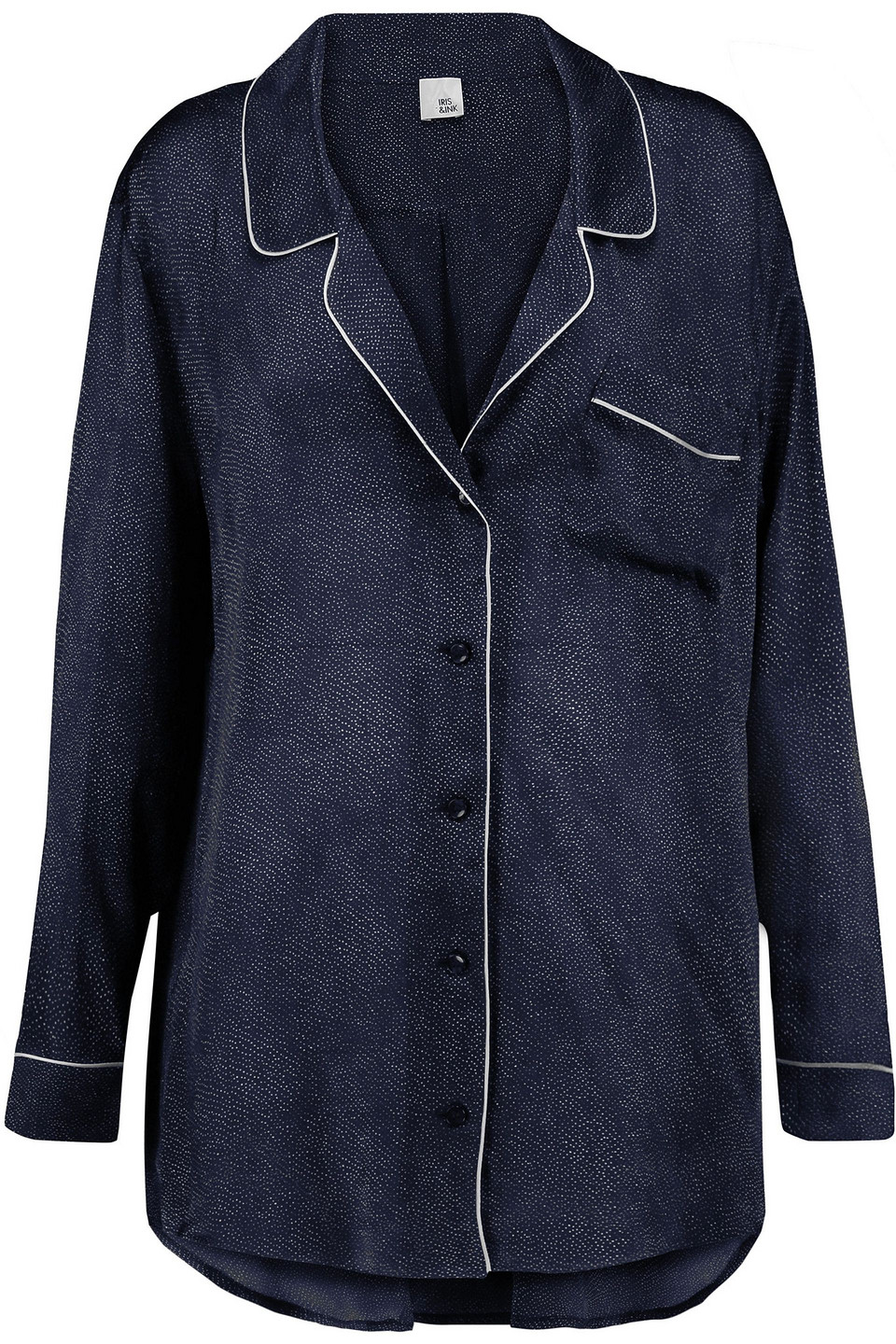 Iris & Ink Sherry Printed Silk-satin Shirt