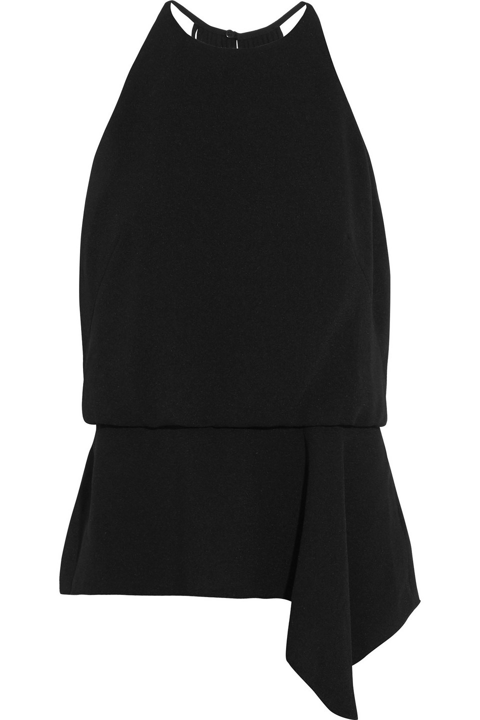 halston - cutout crepe de chine top - black - us 12