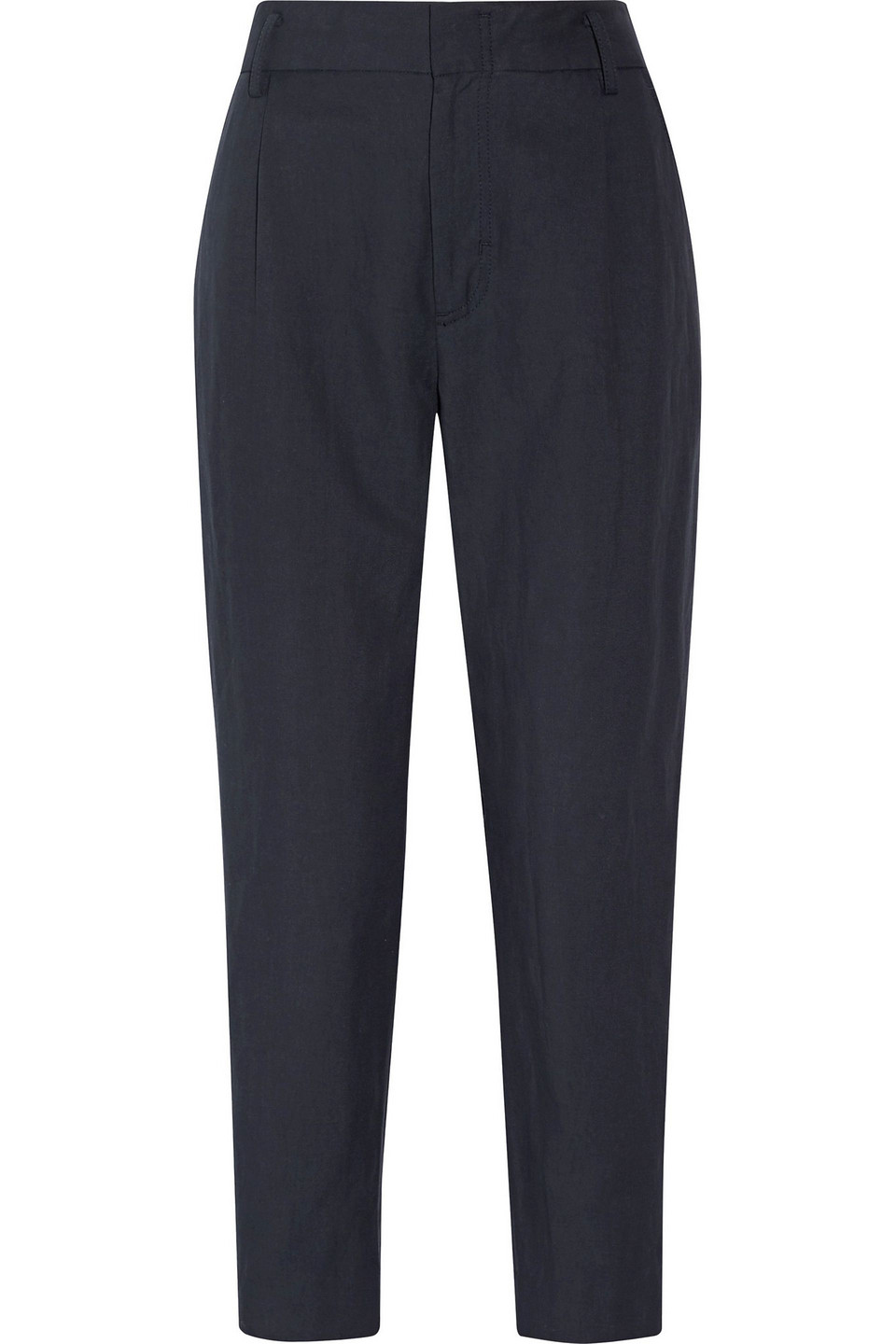 vince. - pleated twill straight-leg pants - blue - us 6