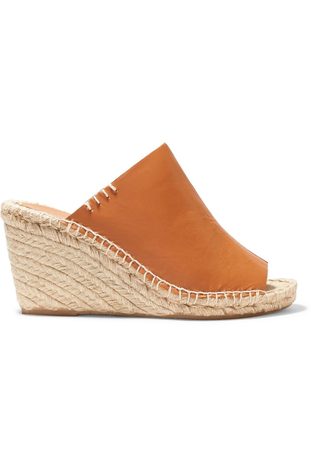 tan leather espadrille wedges