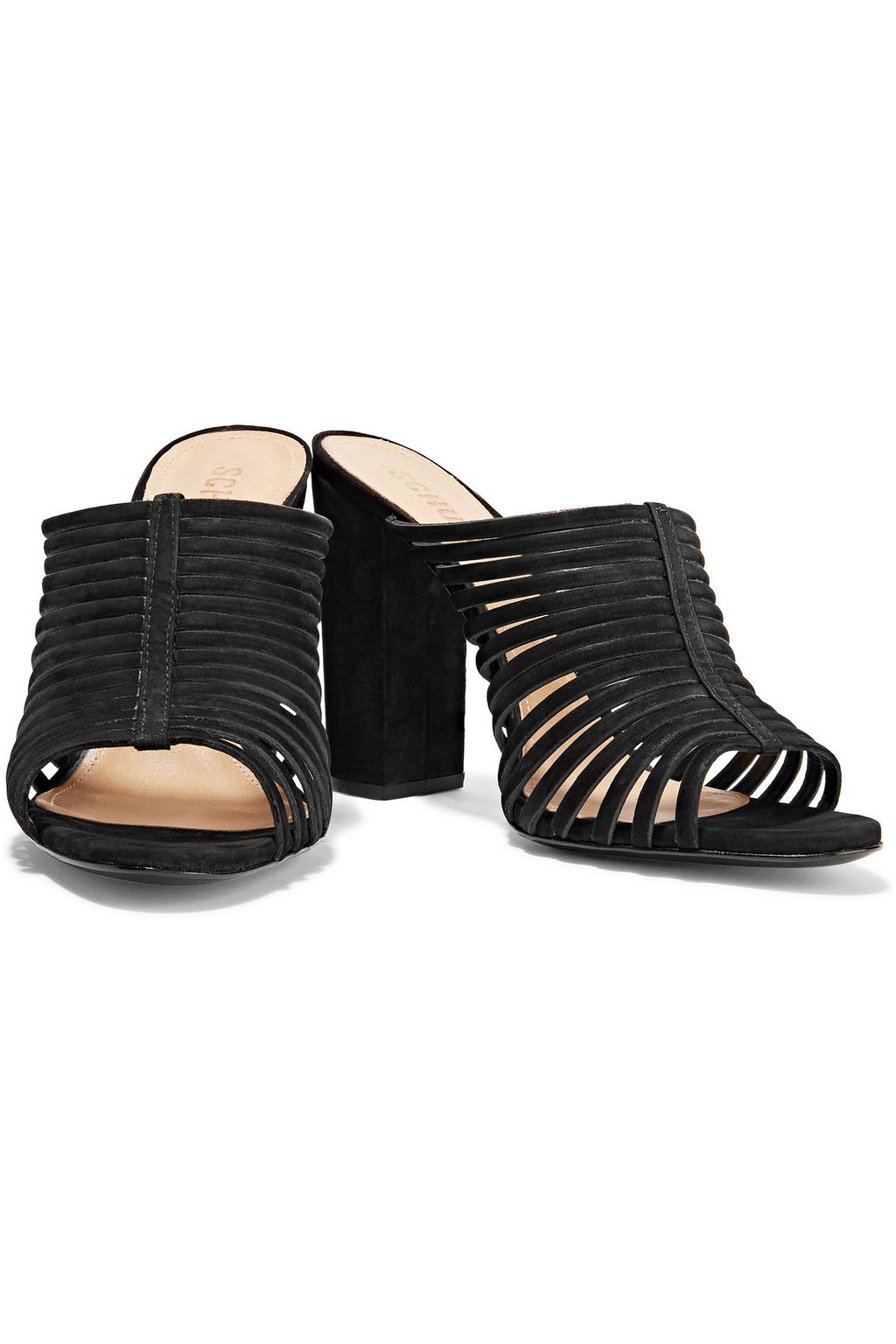 SCHUTZ Veronika cutout suede mules