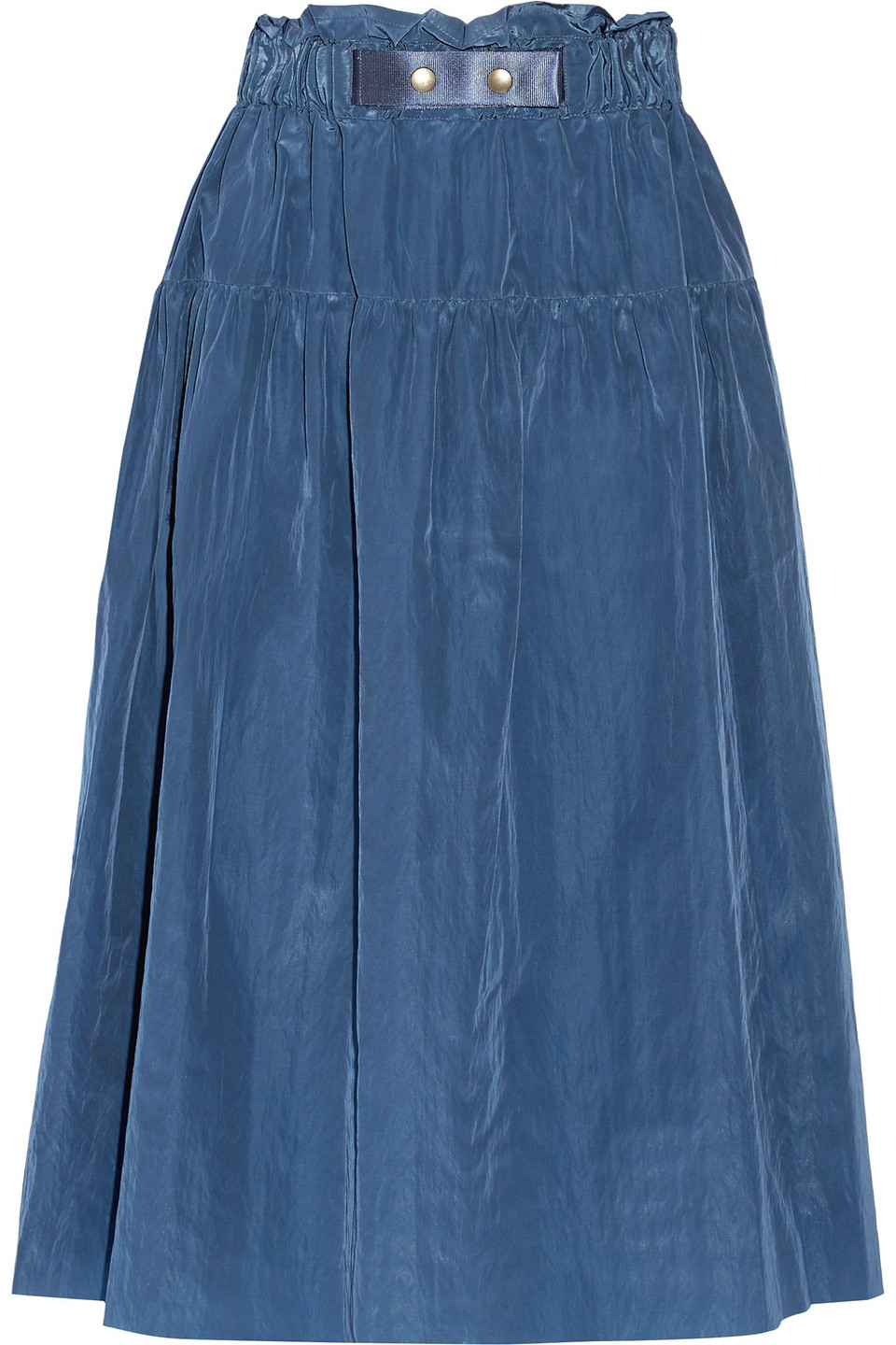 sea - gathered taffeta midi skirt - blue - us 4