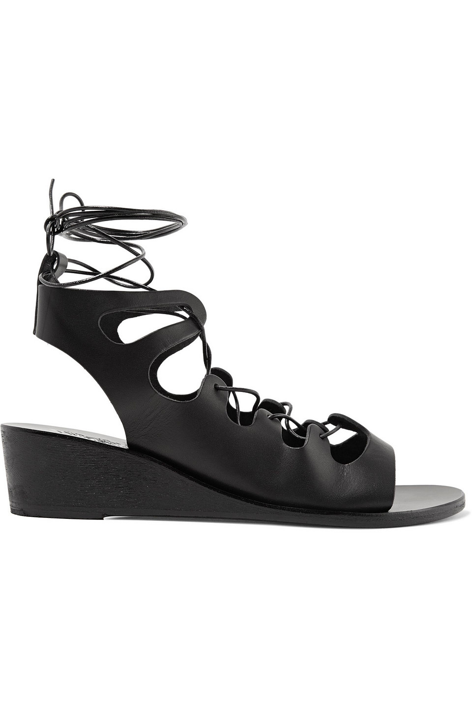 Antigone lace-up leather wedge sandals