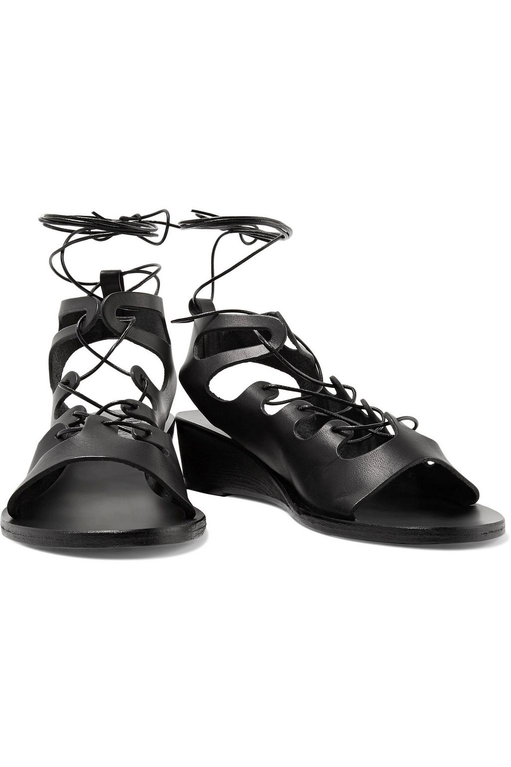 ANCIENT GREEK SANDALS Antigone lace-up leather wedge sandals