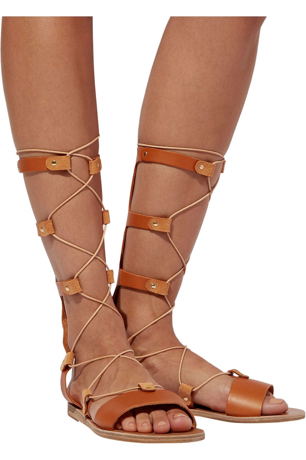 ANCIENT GREEK SANDALS Thebes lace-up calf hair sandals