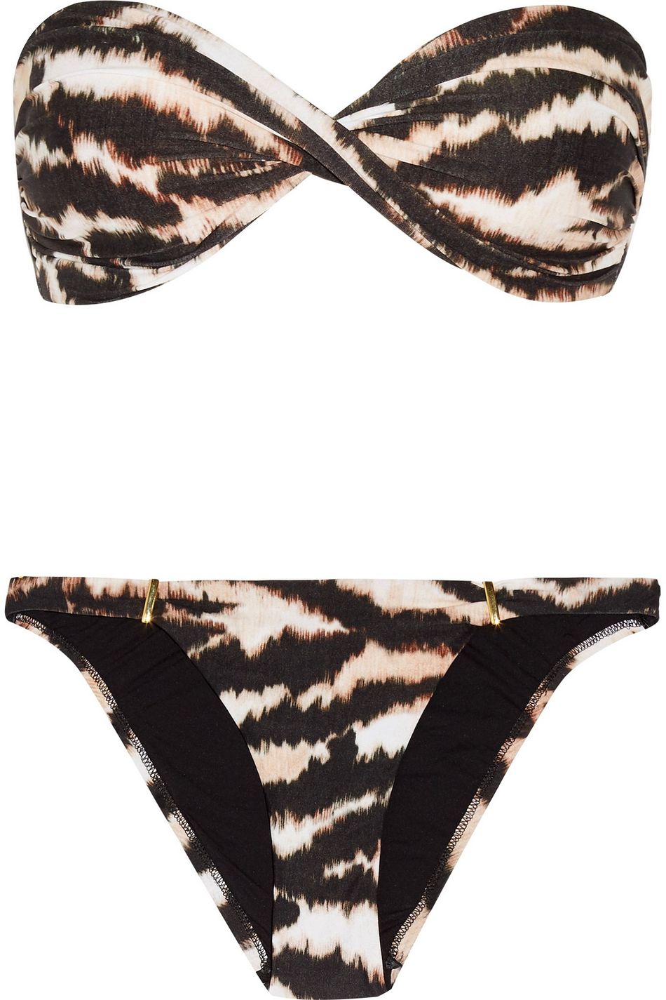 snake print bandeau bikini