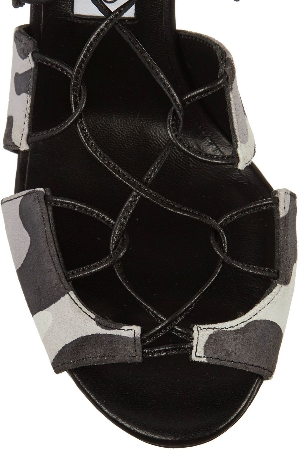 JIMMY CHOO Myrtle lace-up printed nubuck sandals