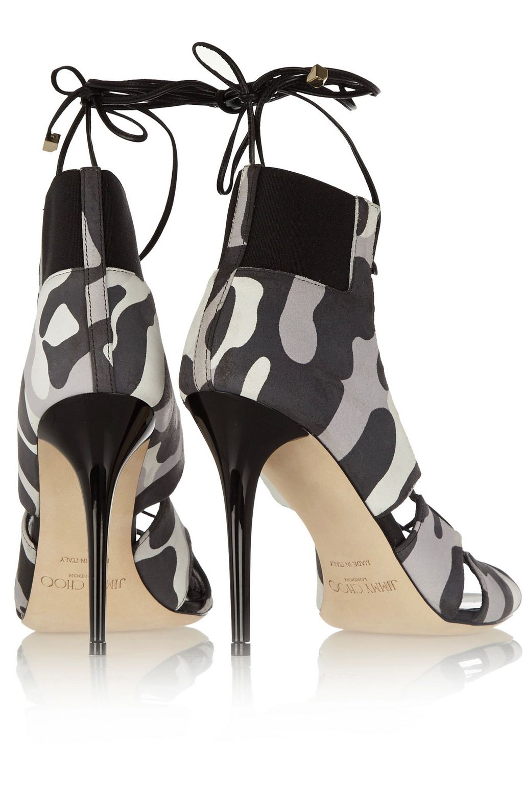 JIMMY CHOO Myrtle lace-up printed nubuck sandals