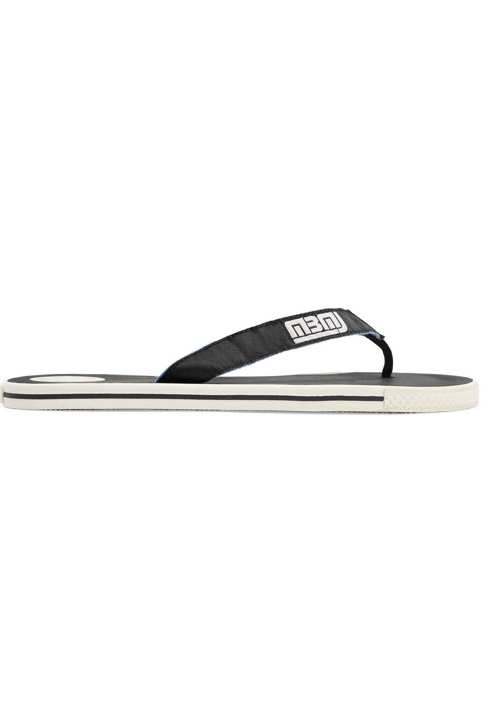 white canvas flip flops