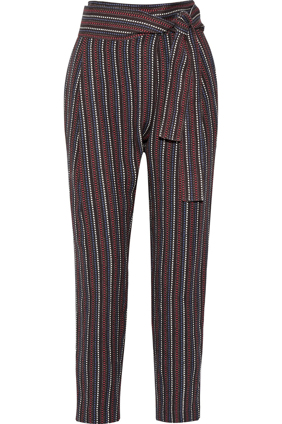 apiece apart - wrap-effect jacquard tapered pants - blue - us 2