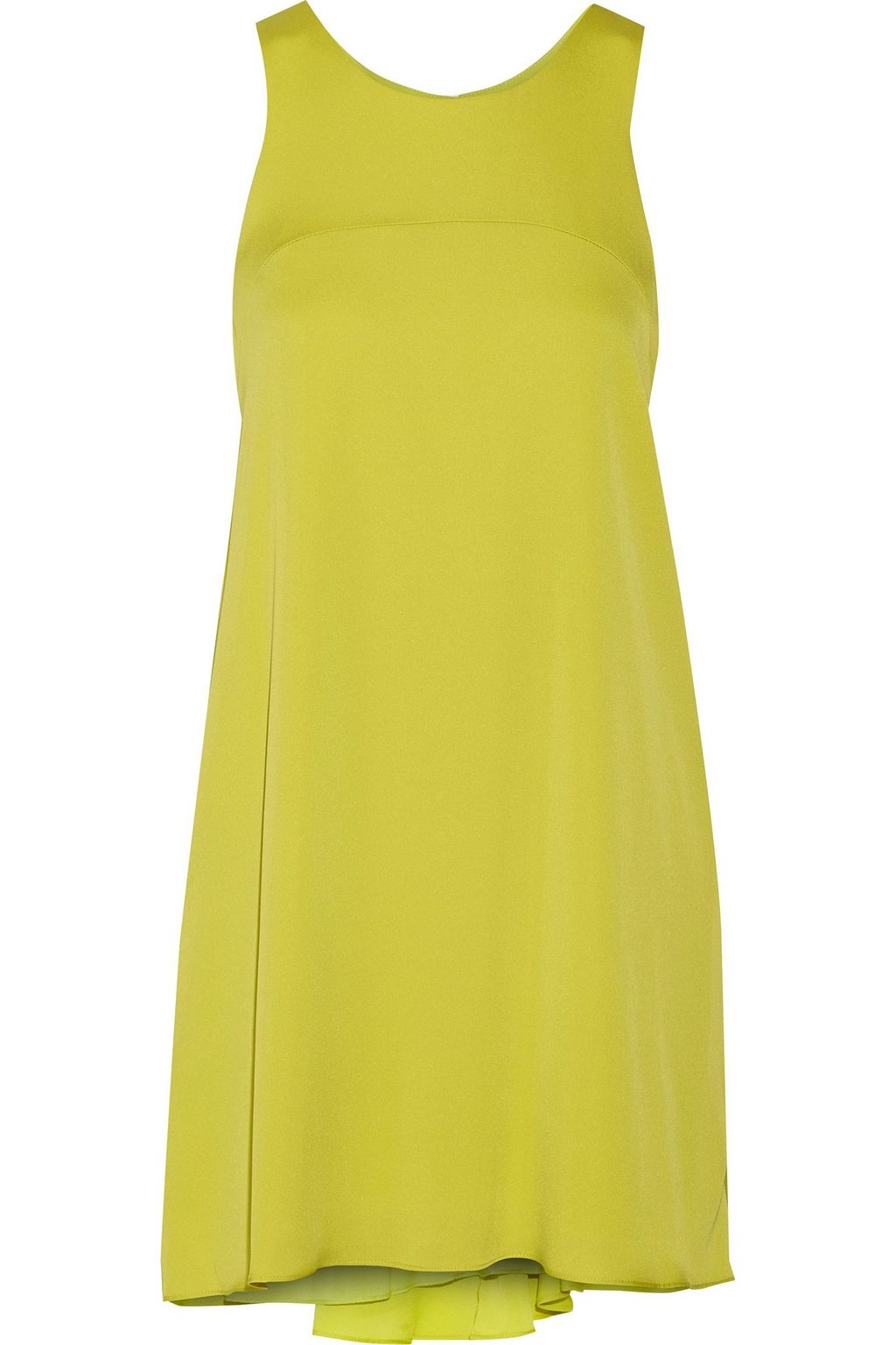 chartreuse silk dress