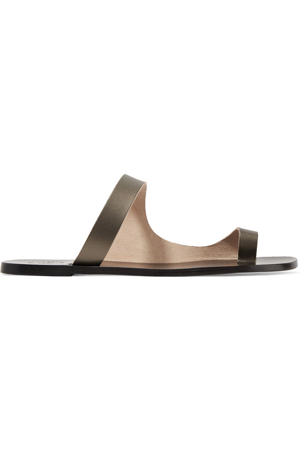 atp atelier - dina cutout metallic leather sandals - metallic - eu 39