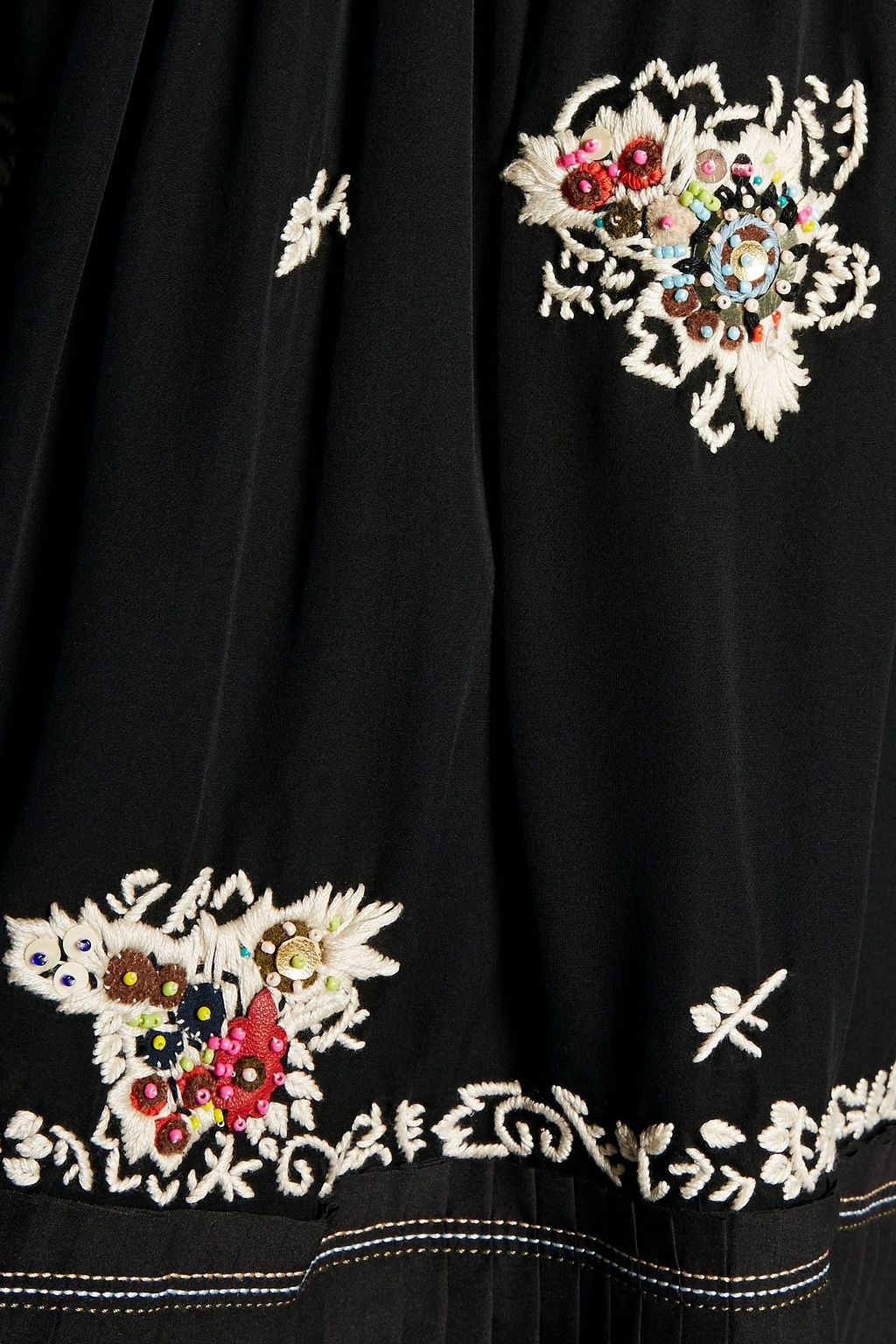 DEREK LAM 10 CROSBY Embellished silk-chiffon top
