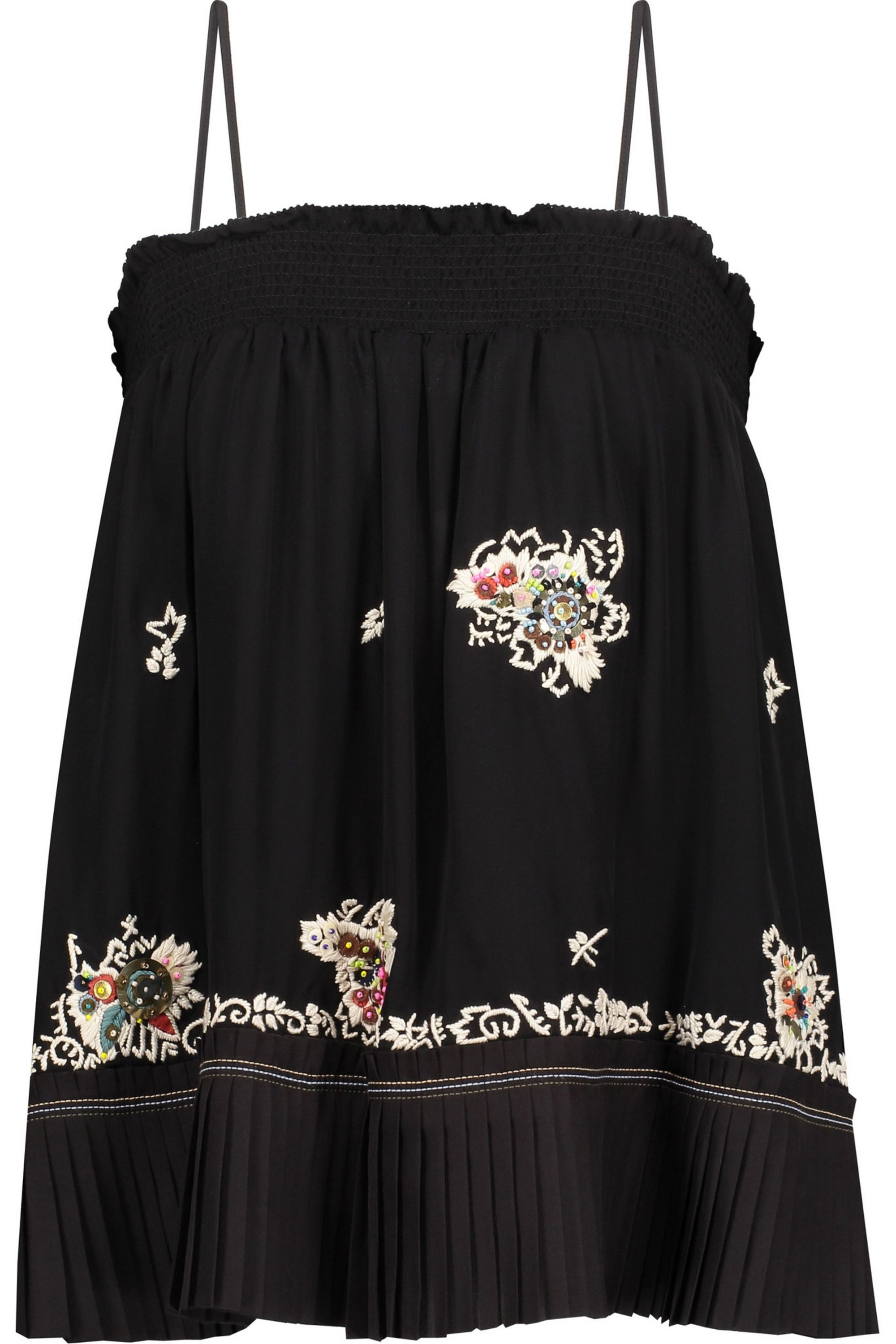 DEREK LAM 10 CROSBY Embellished silk-chiffon top