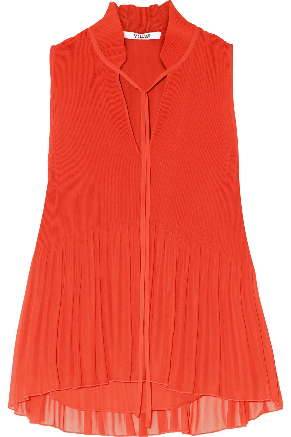 derek lam 10 crosby - plissé-voile top - orange - us 4