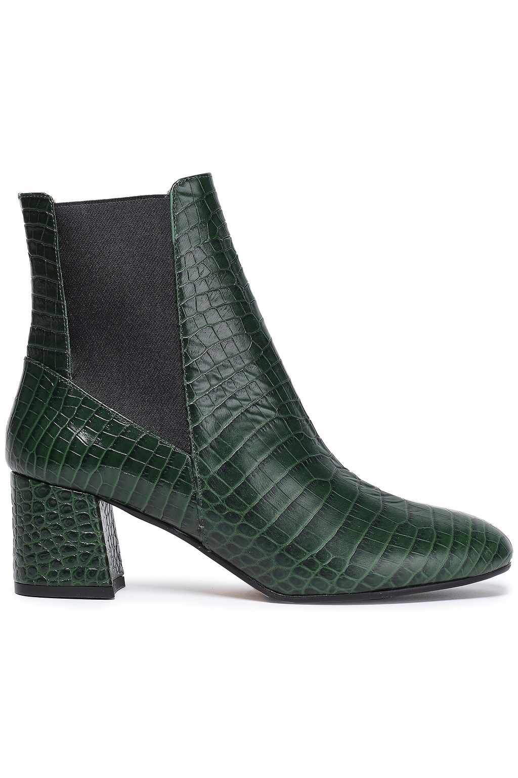 croc effect ankle boots