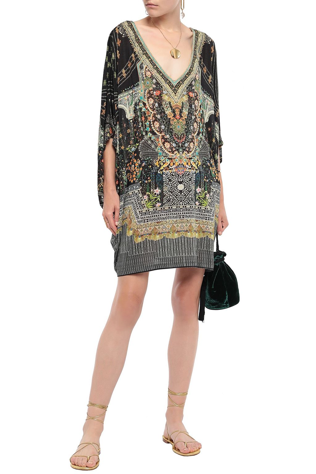 CAMILLA Behind Closed Doors embellished stretch-jersey kaftan