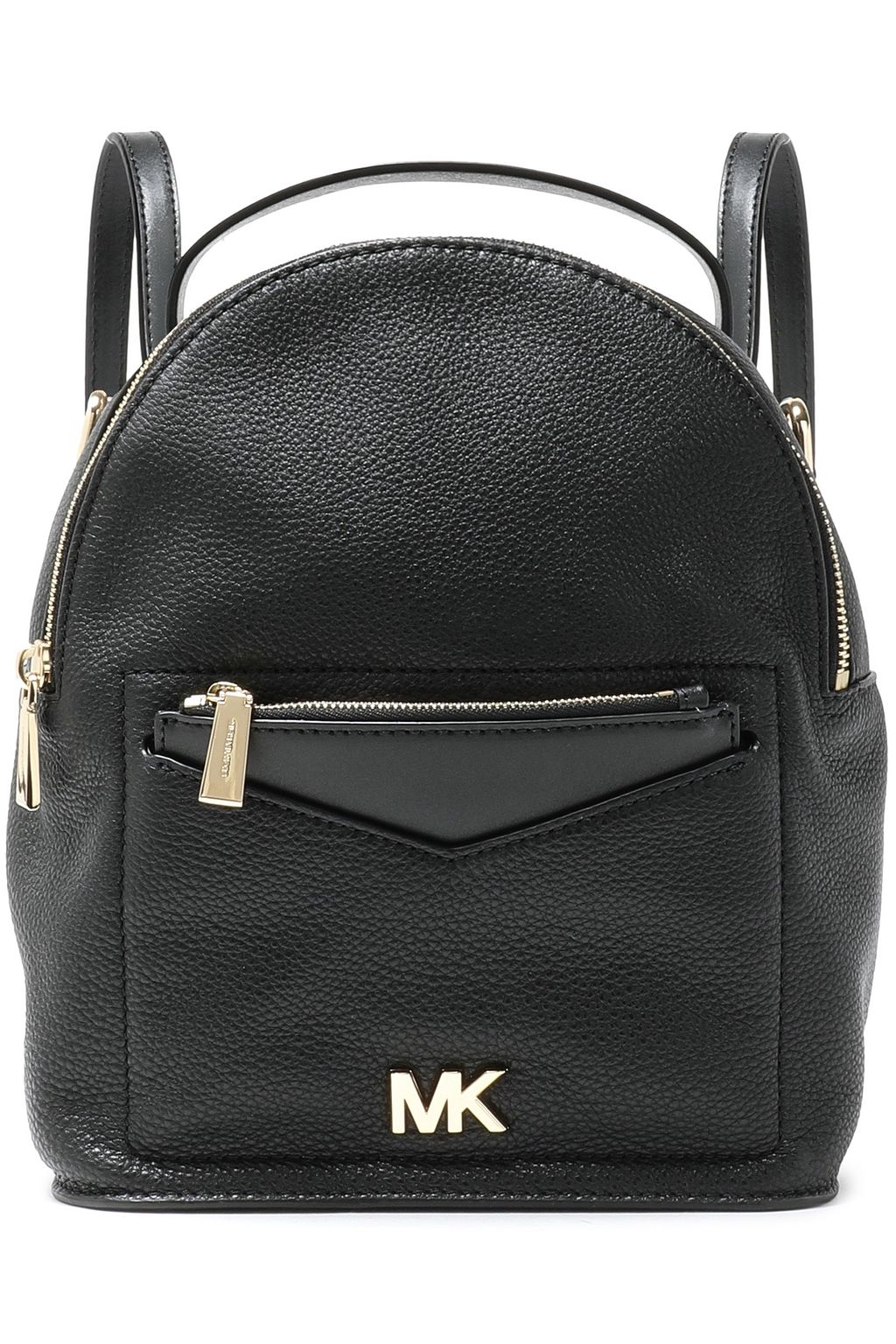 michael kors black leather backpack
