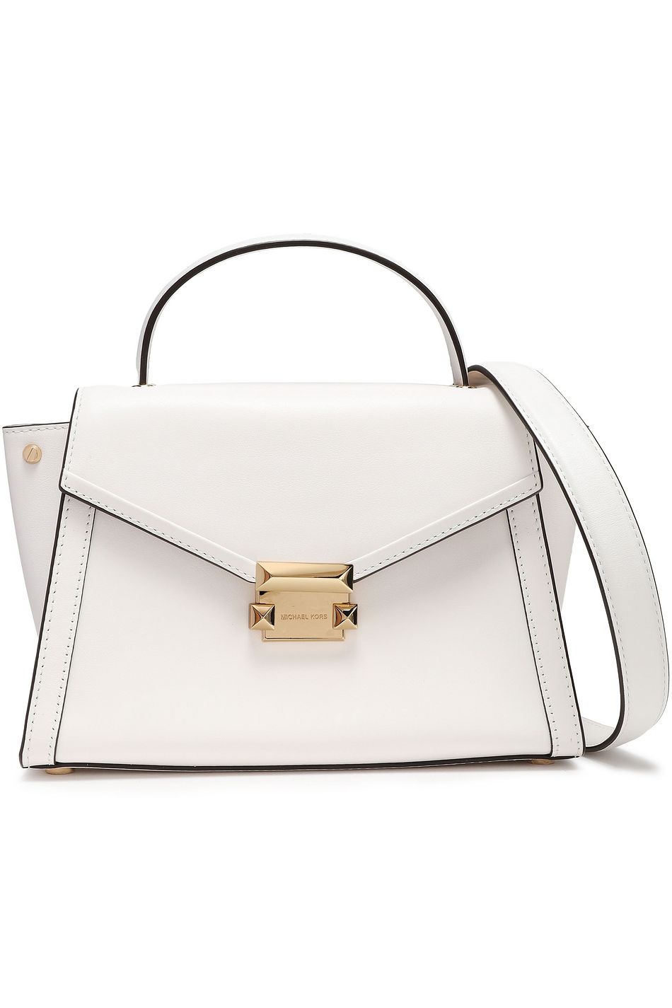 white and tan michael kors purse